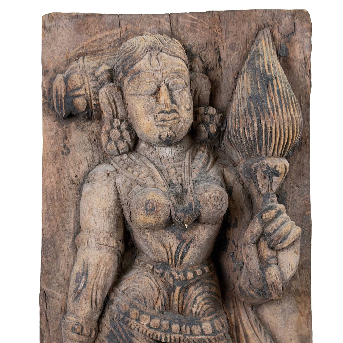Antique 18th/19th Century Temple Panel – Goddess Lakshmi (Sri Devi)