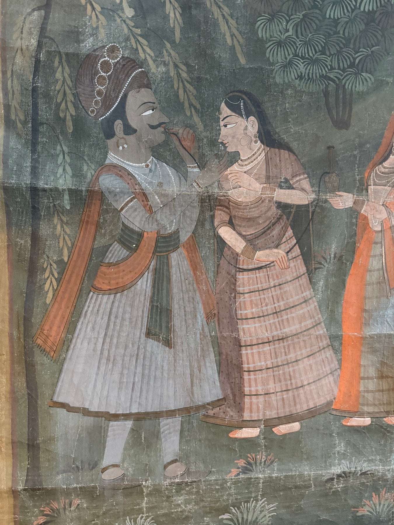Antique Pichwai painting Krishna & Gopis – India ca. 19th century