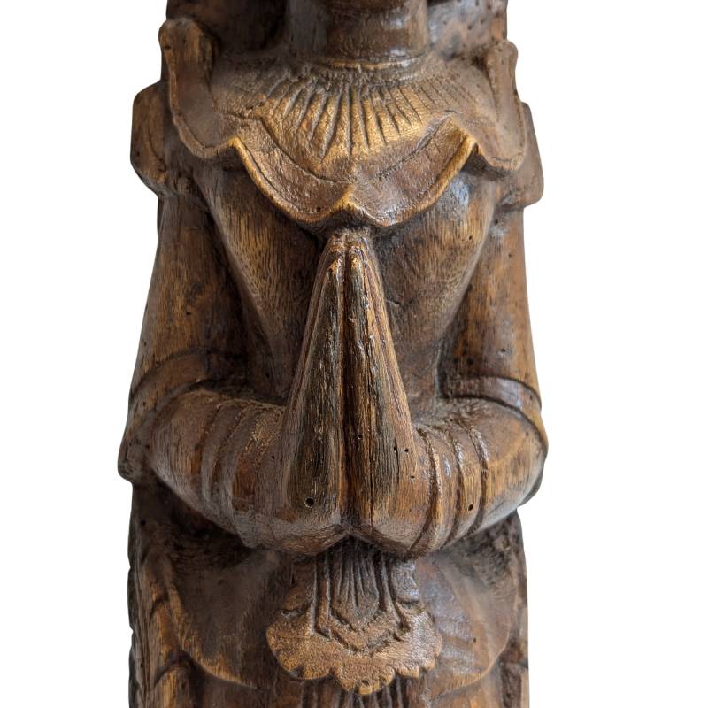 Burmese Nat figure Thagyamin – Wooden temple statue, 19th century