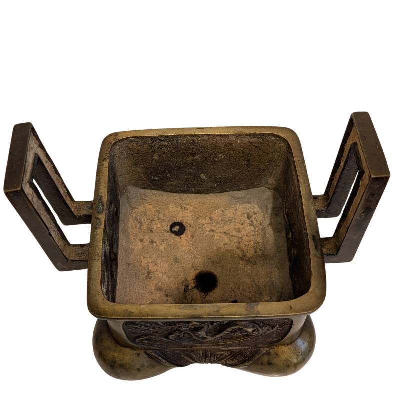 Bronze incense burner with dragon and foo dog – 19th century – lot 107