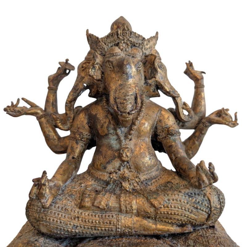 Trimukha Mahārakta Gaṇeśa on Airavata – Ormolu Newar bronze, Nepal – lot 155