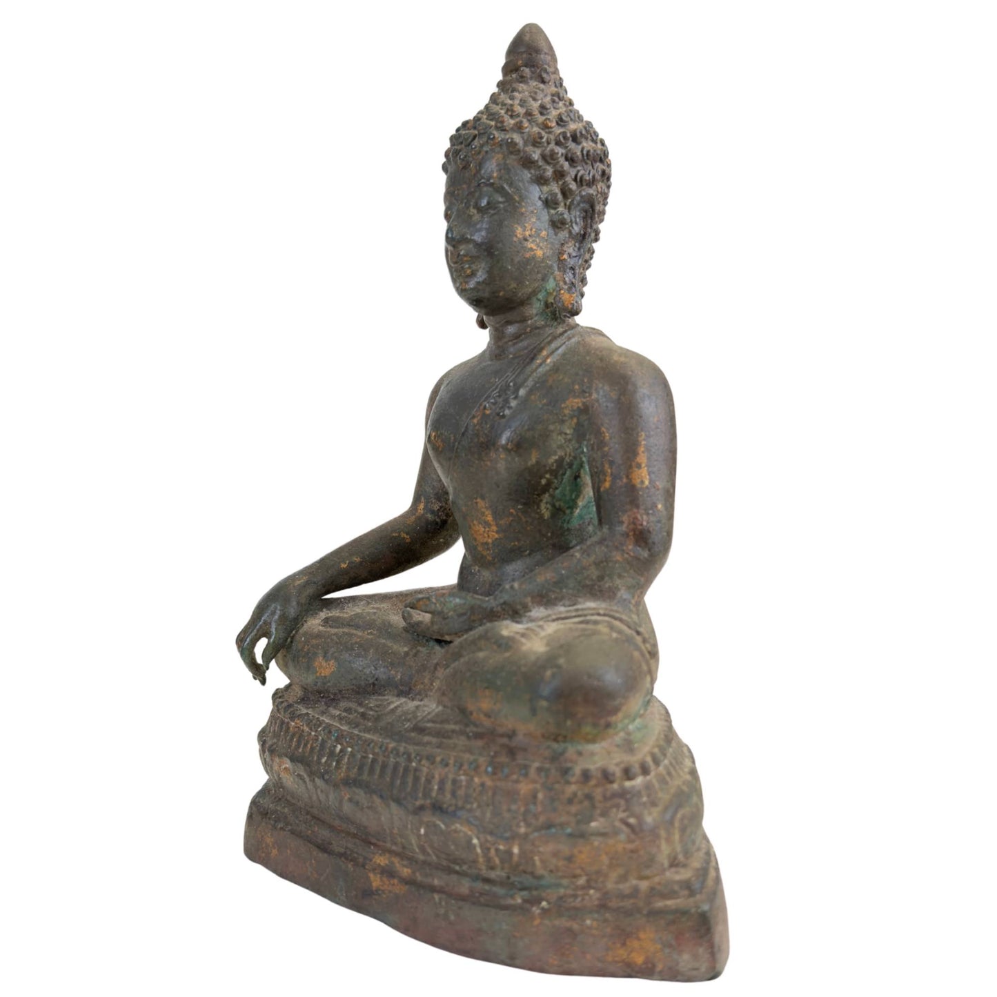 Antique Ayutthaya Buddha Statue in Bhumisparsha Mudra – 17th/18th Century – Museum Quality Bronze