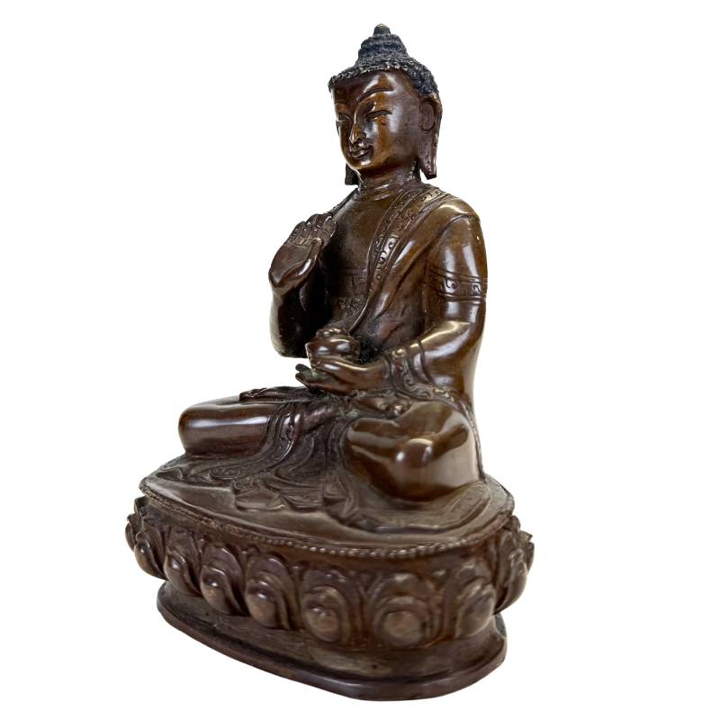 Antique Nepalese Bronze Medicine Buddha (Bhaisajyaguru) - 13cm - 800g