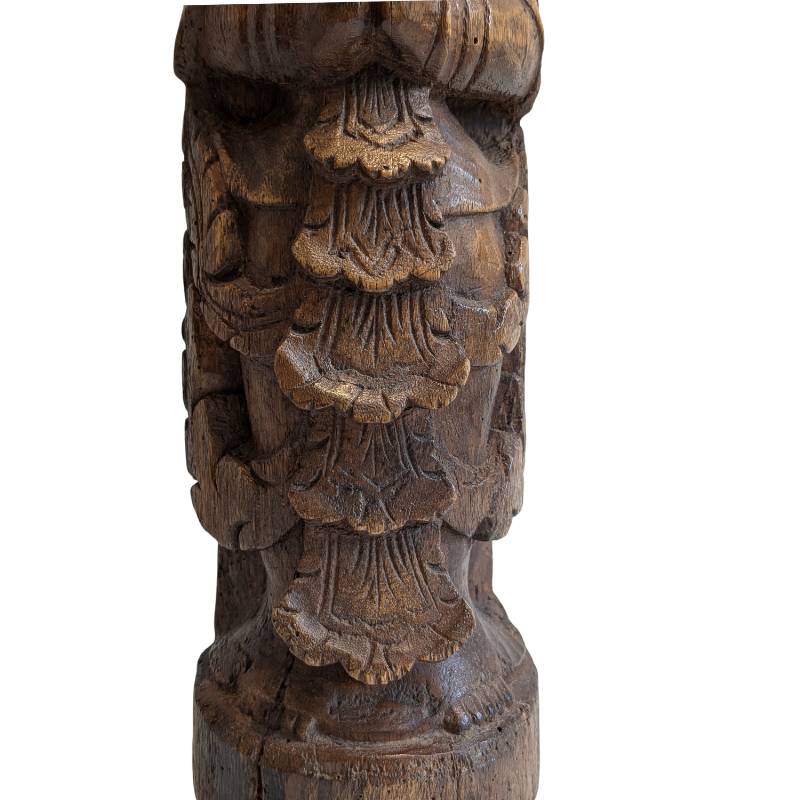 Burmese Nat figure Thagyamin – Wooden temple statue, 19th century