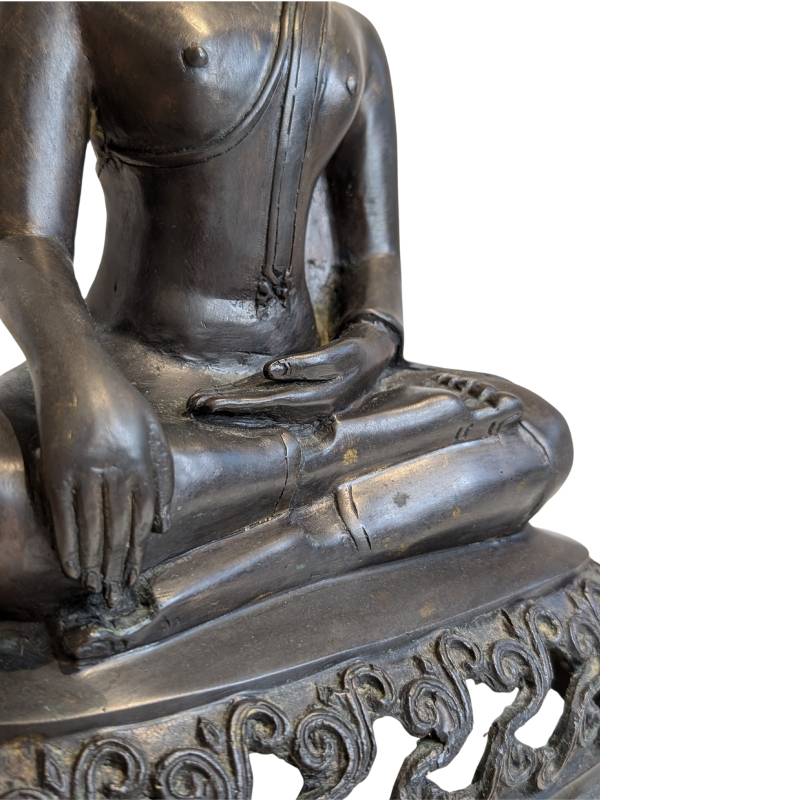 Large Vintage Bronze Thai Buddha Statue - 45cm Sukhothai Style