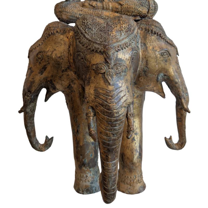 Trimukha Mahārakta Gaṇeśa on Airavata – Ormolu Newar bronze, Nepal – lot 155
