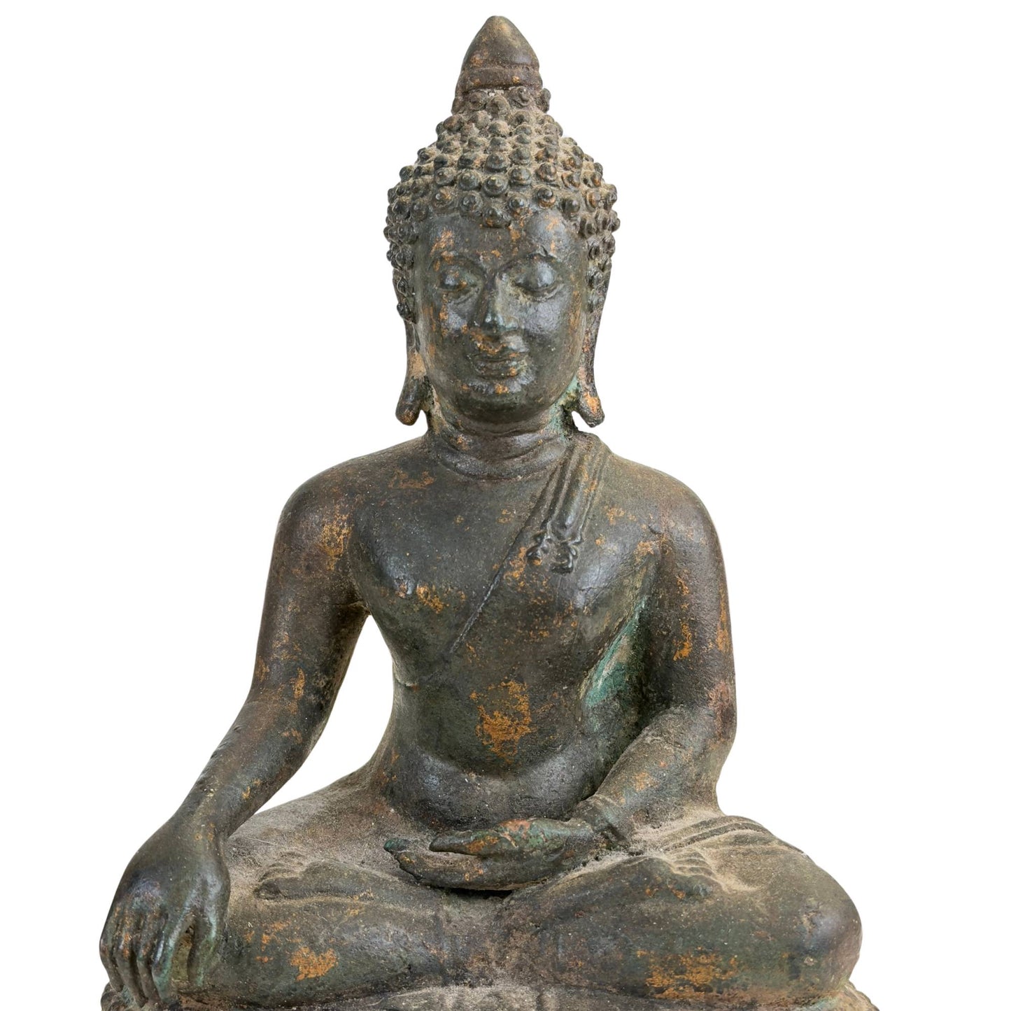 Antique Ayutthaya Buddha Statue in Bhumisparsha Mudra – 17th/18th Century – Museum Quality Bronze