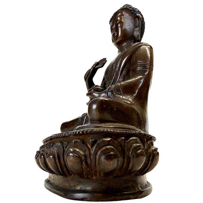 Antique Nepalese Bronze Medicine Buddha (Bhaisajyaguru) - 13cm - 800g