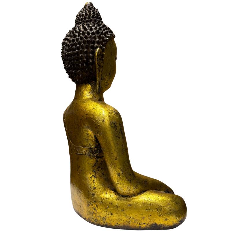 Back of cast iron Buddha floral decoration robe