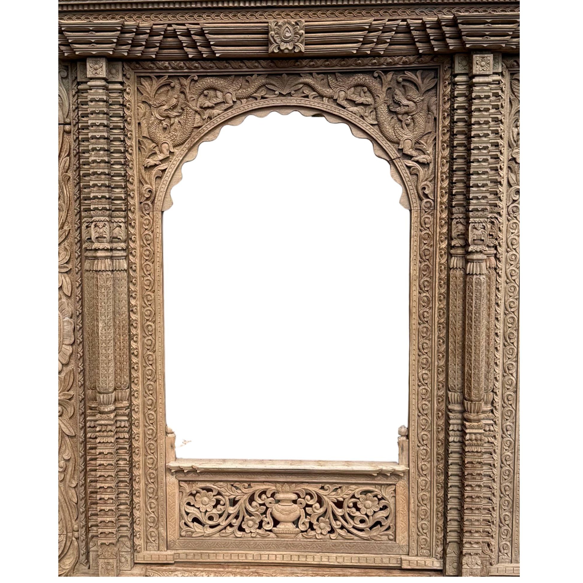 Antique Nepalese architectural frame, teak, German provenance 1965