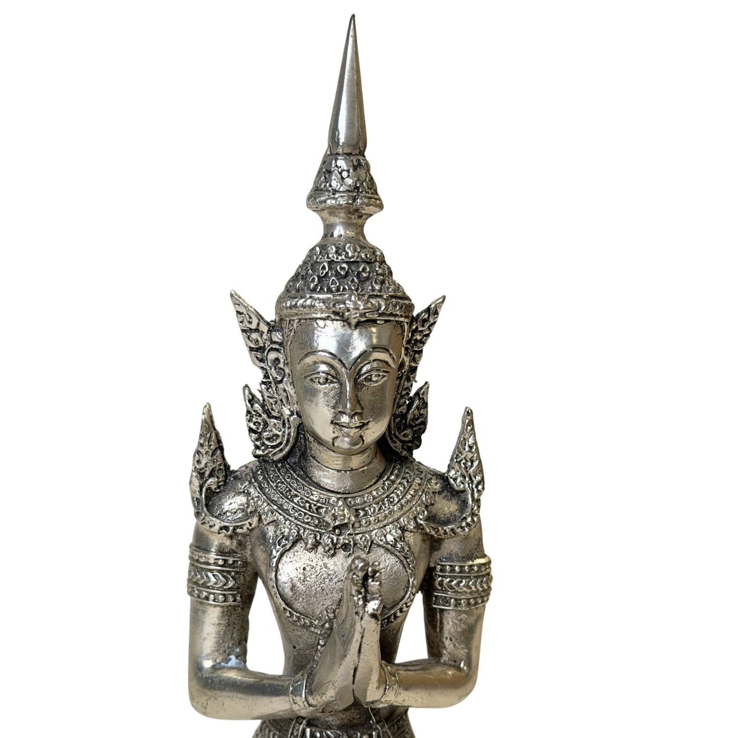 A pair of Thai Thepanom angels in Anjali Mudra pose for spiritual devotion.