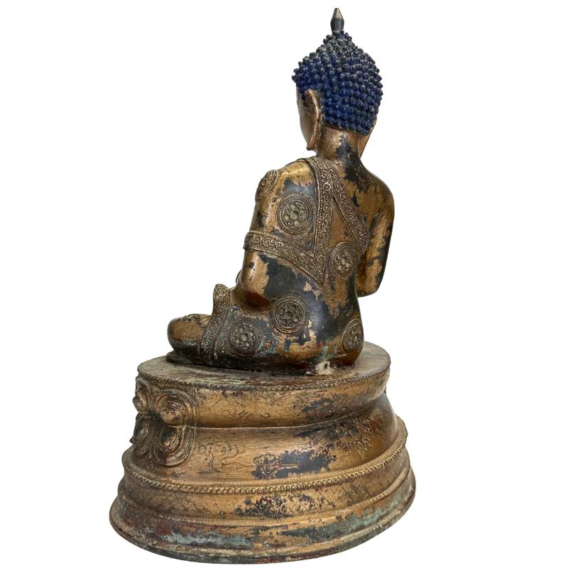 Handmade gilded bronze Medicine Buddha statue