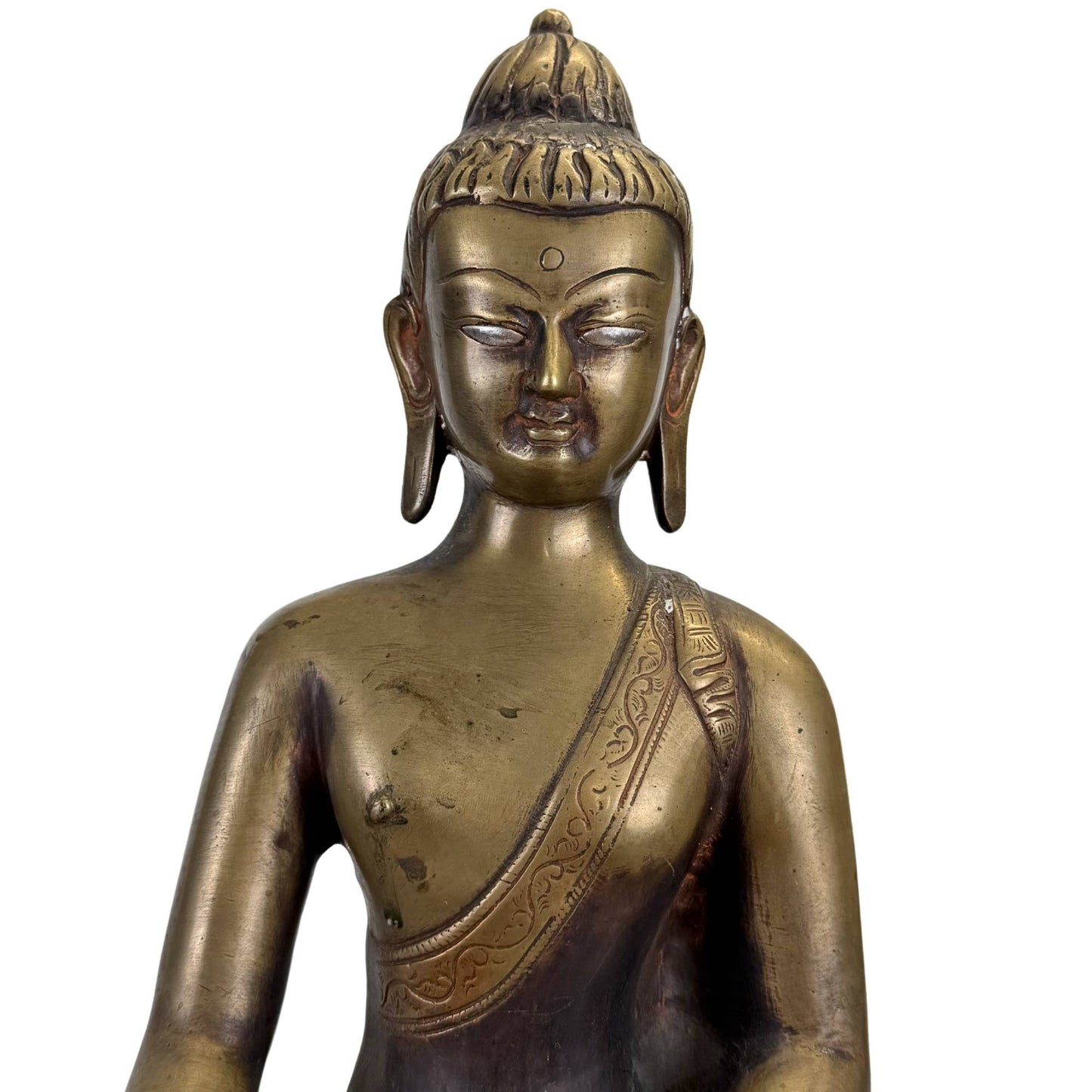 Heavy antique Nepal Tibet bronze sculpture with rich old oxidation and hand finish
