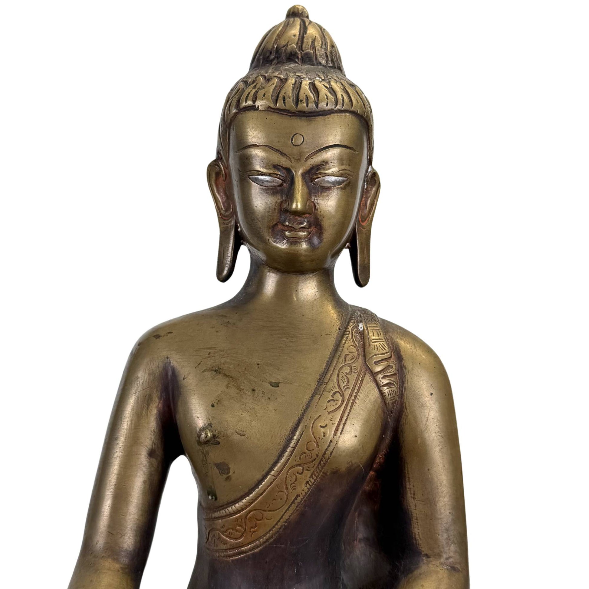 Heavy antique Nepal Tibet bronze sculpture with rich old oxidation and hand finish