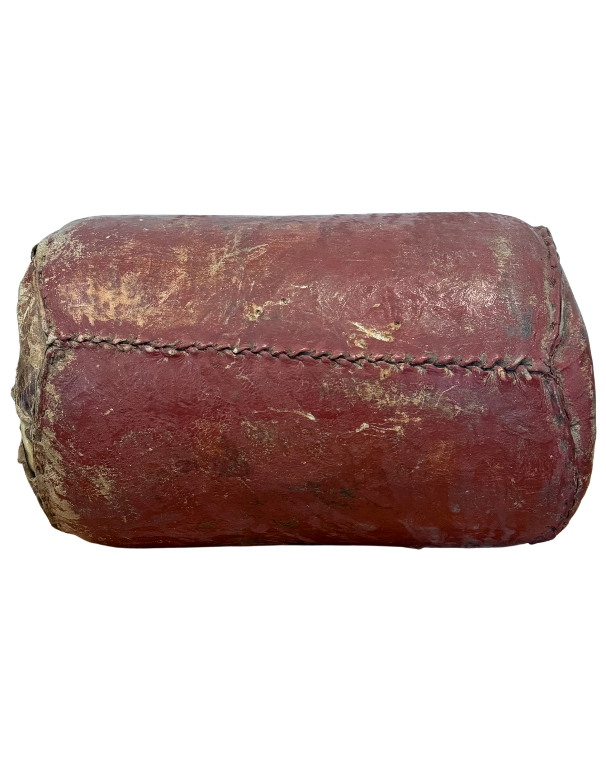 Red Chinese inspection seal prayer wheel base early 20th century