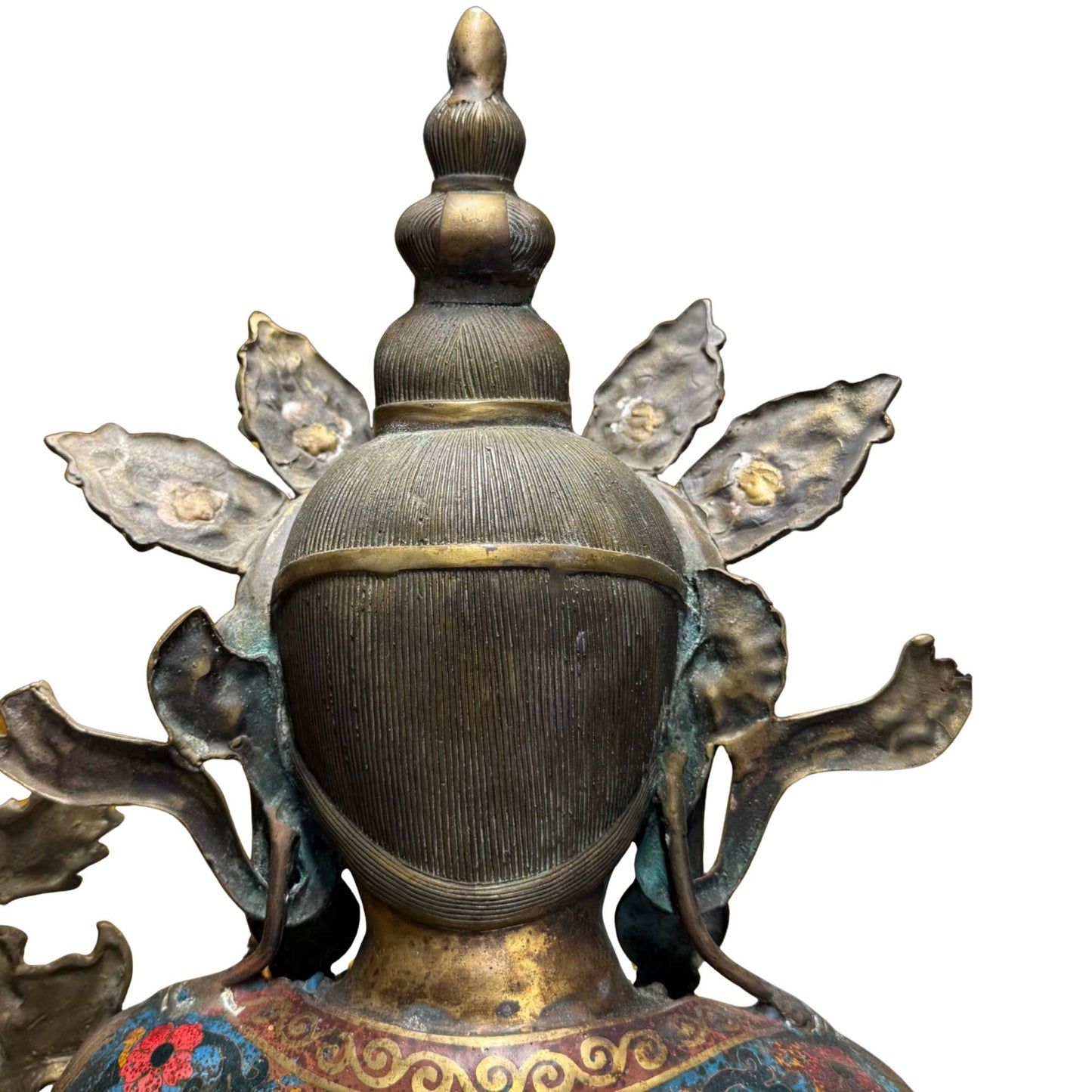 Sitatara Sino Tibetan ritual object gilded bronze cloisonné enamel 80cm