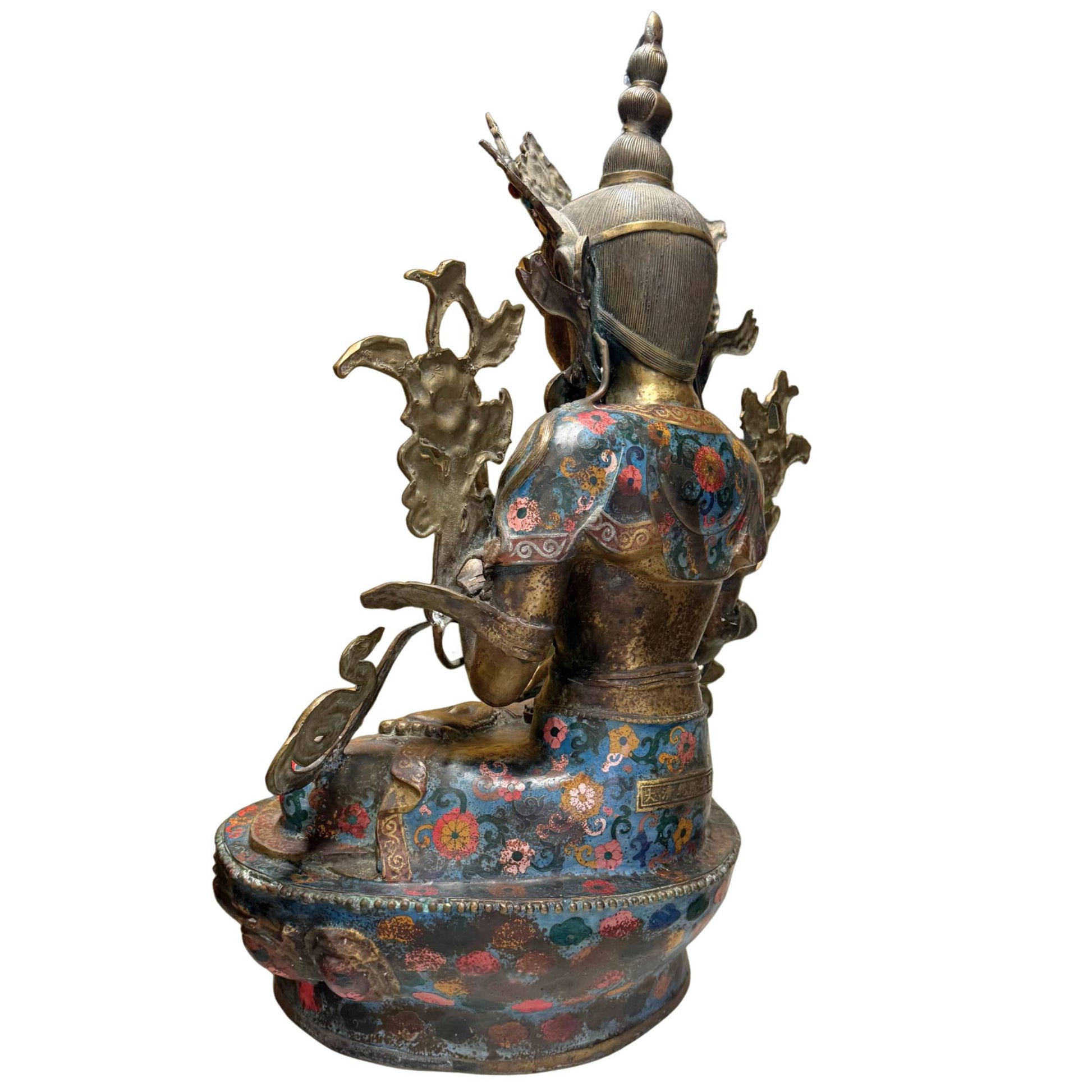 Sitatara face seven eyes wisdom gilded bronze cloisonné enamel late Qing