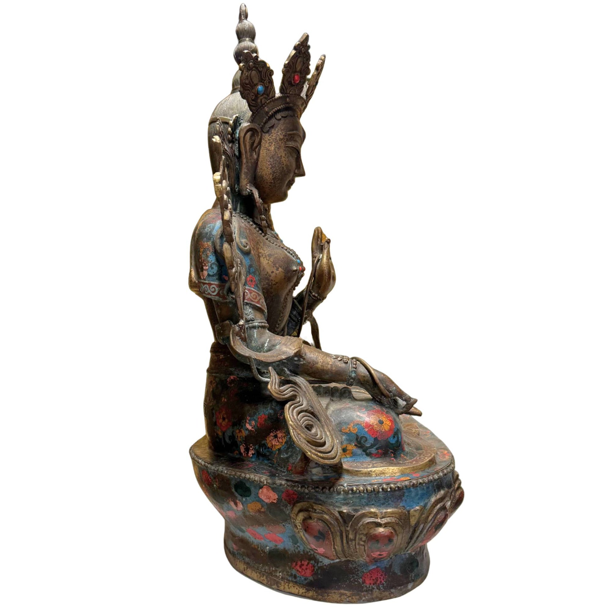 Sitatara monumental altarpiece gilded bronze cloisonné enamel late Qing Dynasty