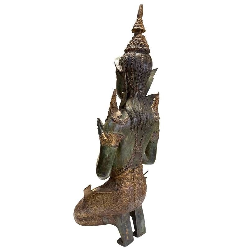 antique Thai bronze temple guardians interior