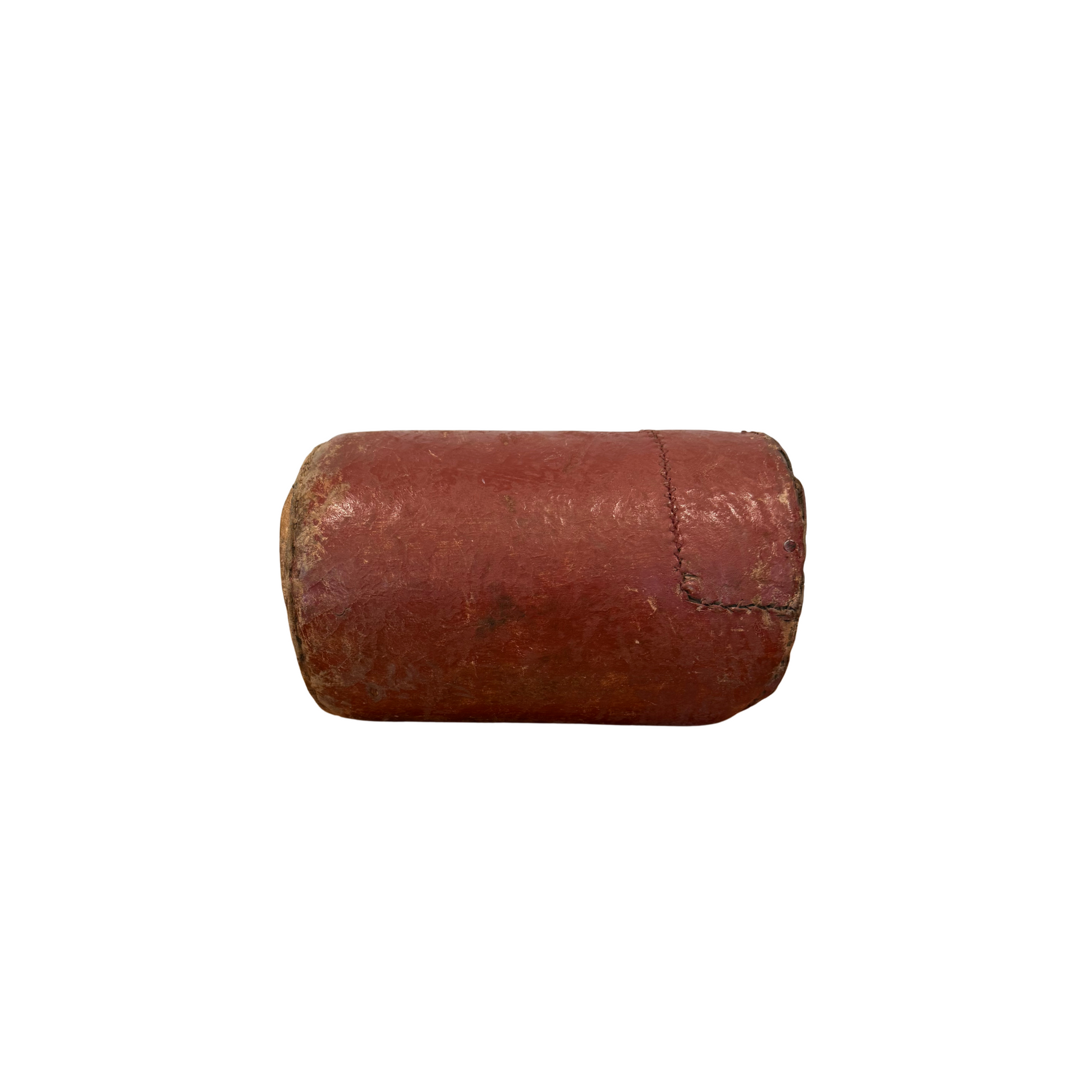 Tibetan ritual object prayer wheel leather stitching Qing Dynasty
