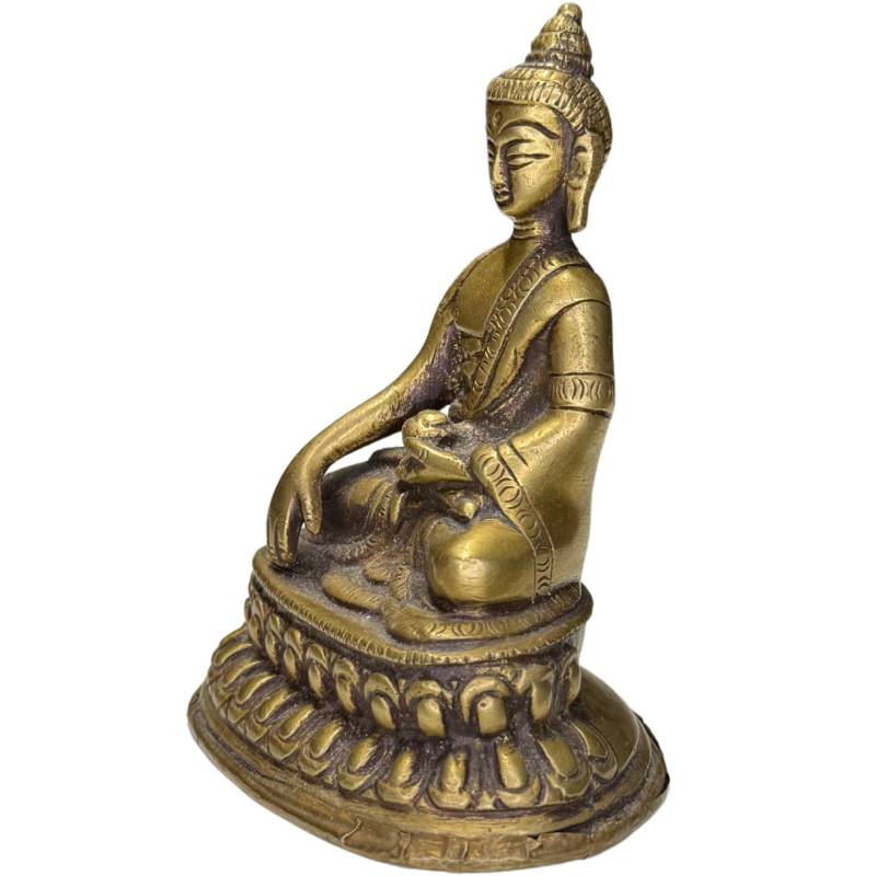 Brass base of a ritually sealed Buddha statue.