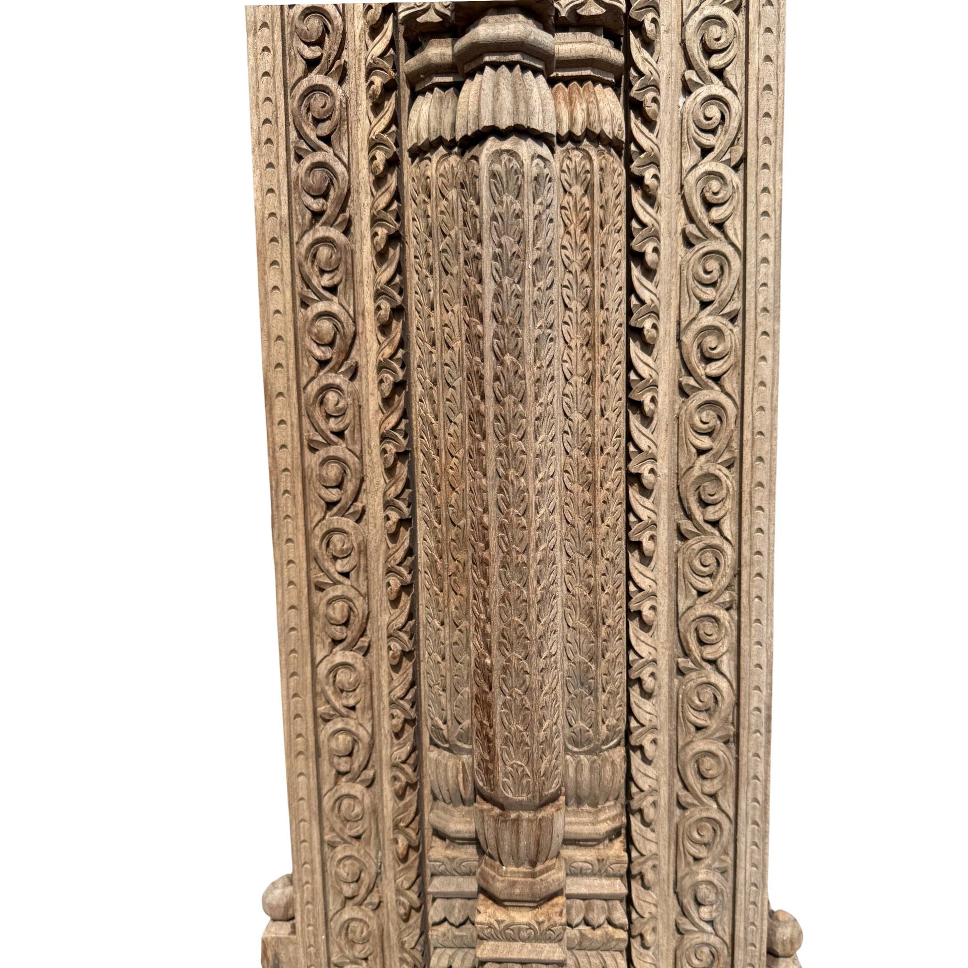 Traditional Newari restoration teak window frame Kathmandu