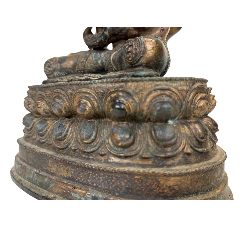 Healing Buddha Bhaisajyaguru in gilded bronze style