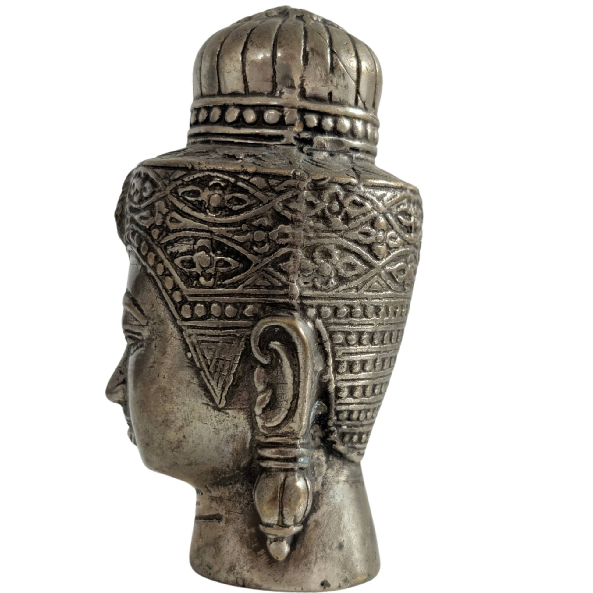 Full rear view of the richly decorated crown and headband.