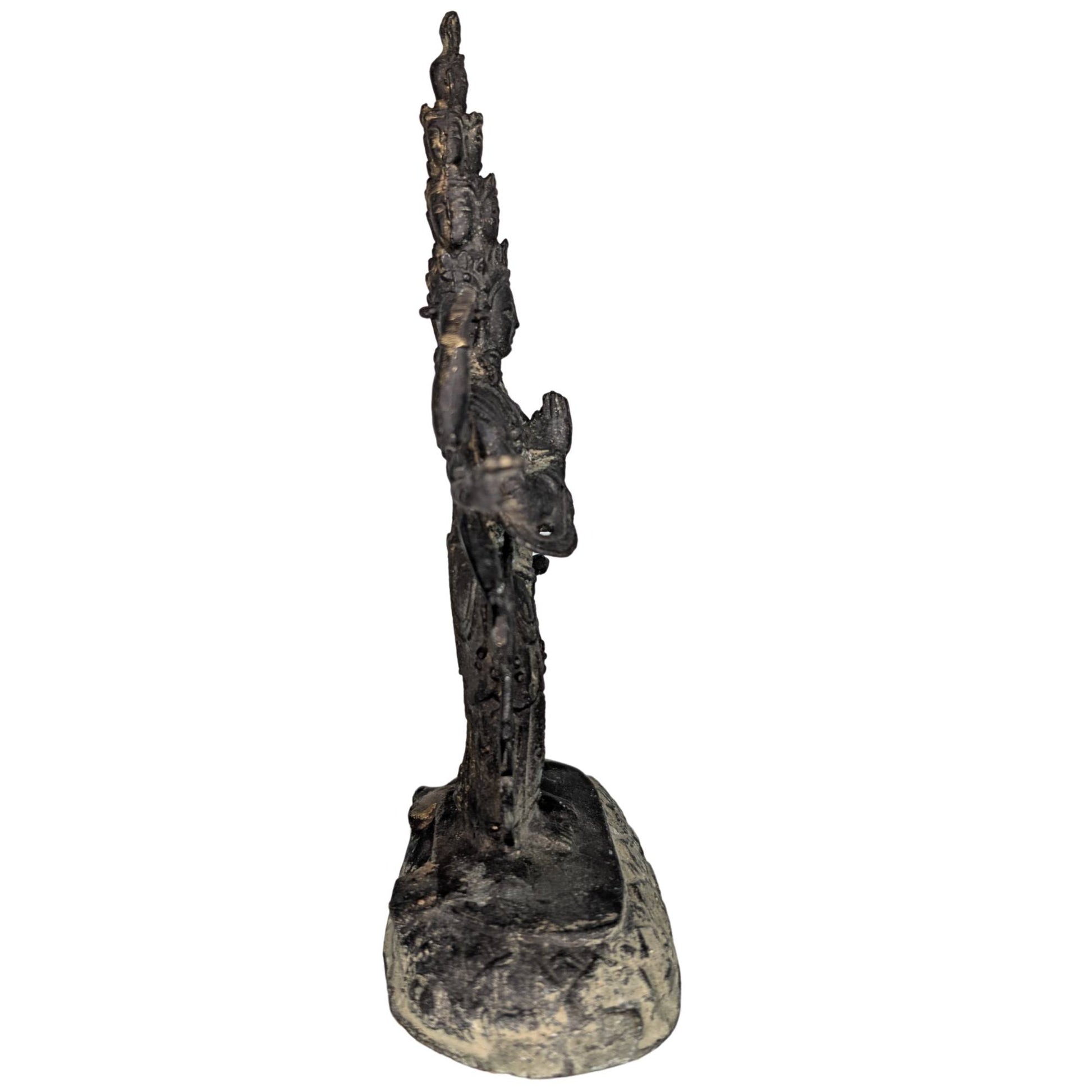 Back of the rare Himalayan statues with hand-engraved details.