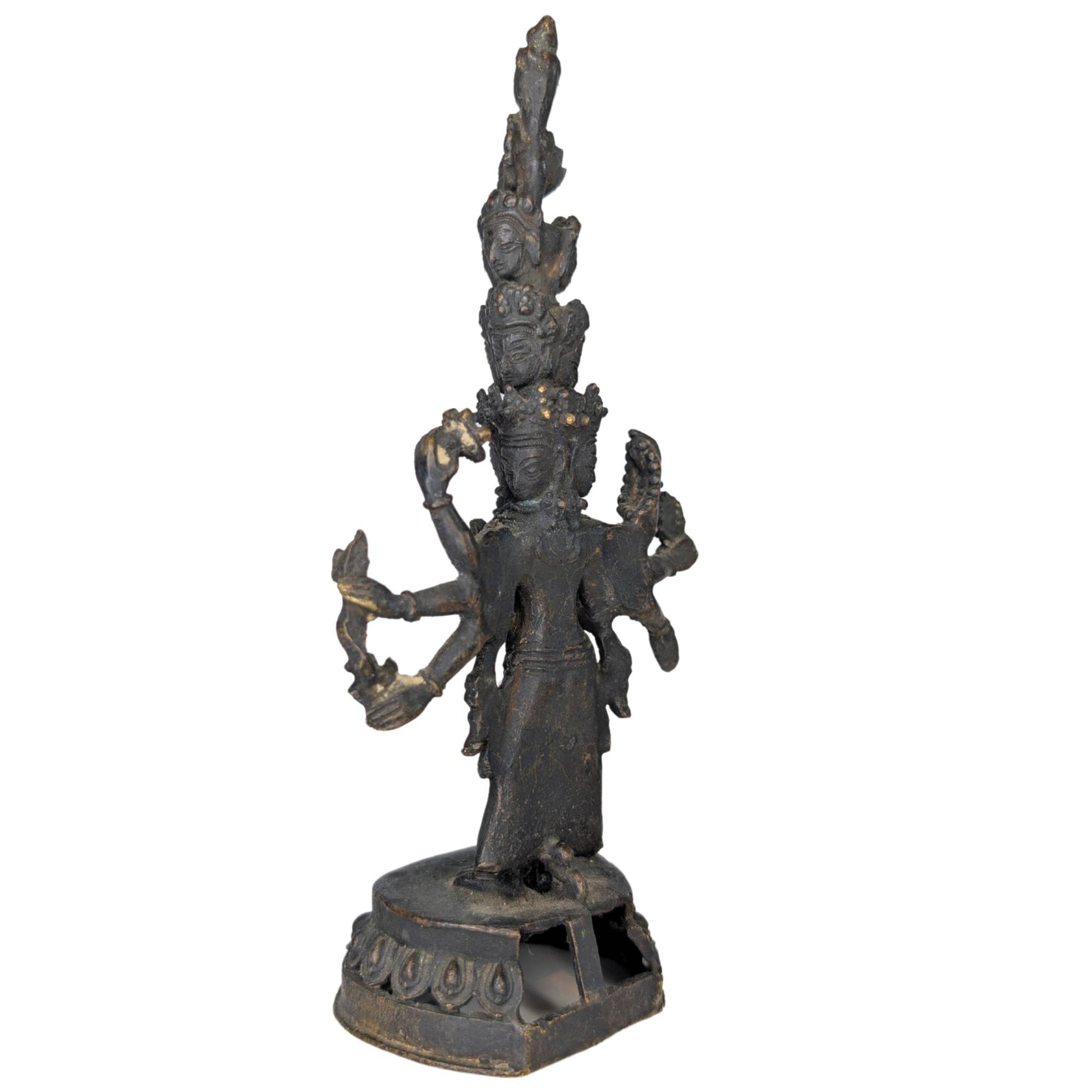 Back of the bronze statues with traces of centuries of devotional veneration.