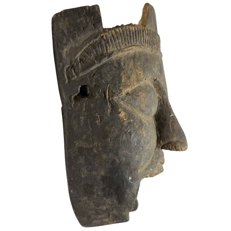 African ritual mask made of wood with natural aging