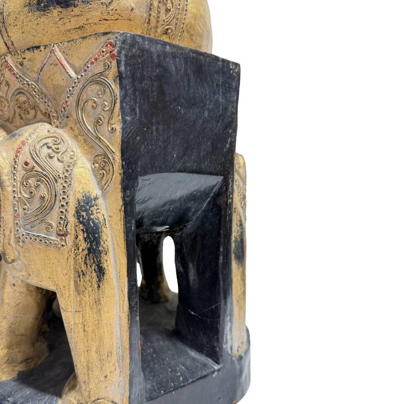 antique Burmese Buddha statue in mandala style