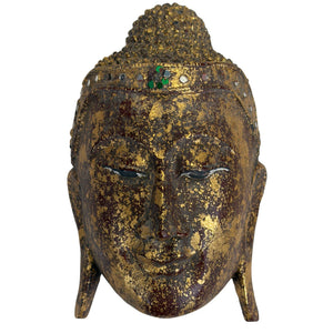 19th Century Burmese Gilded Wooden Buddha Forehead - Ava Style (20.5 cm)