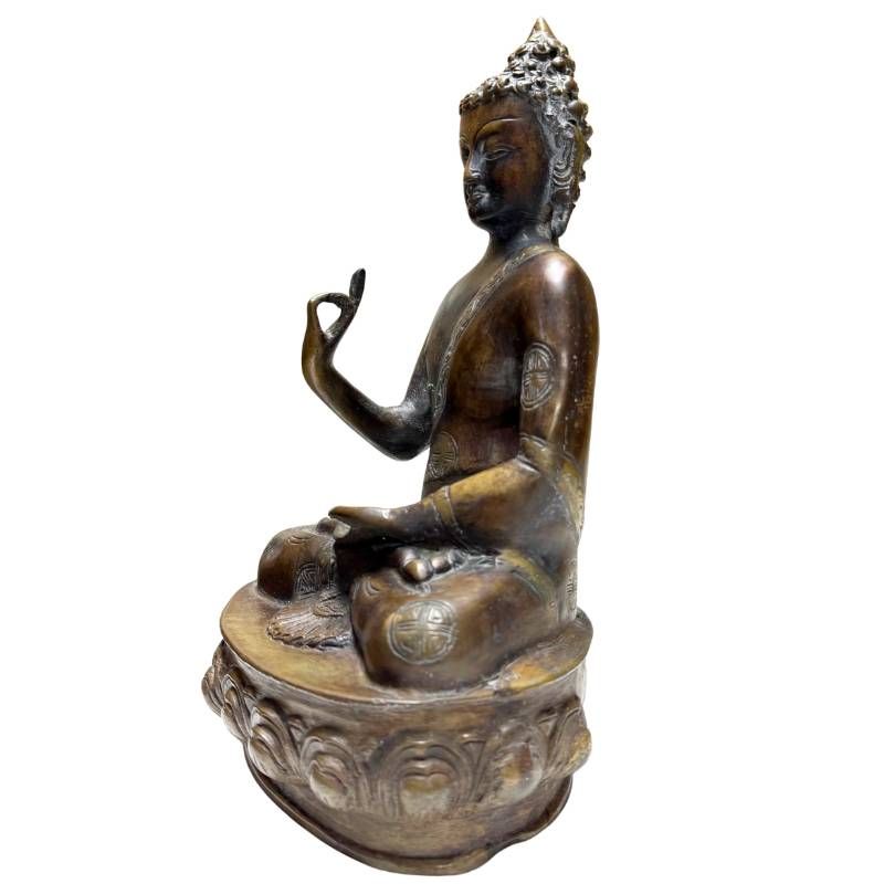 Authentic antique bronze Buddha statue from Nepal and the Himalayas