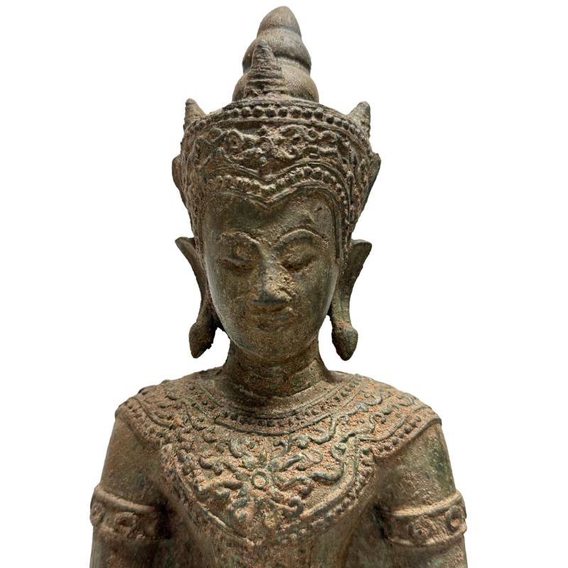 antique bronze Buddha Southeast Asia traditional form meditation