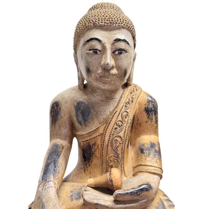 antique Buddha statue from Myanmar belonging to temple art