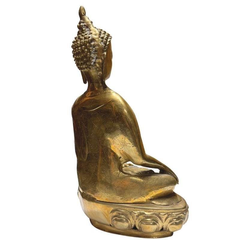 Antique Buddha statue from Tibet made of fire-gilded bronze