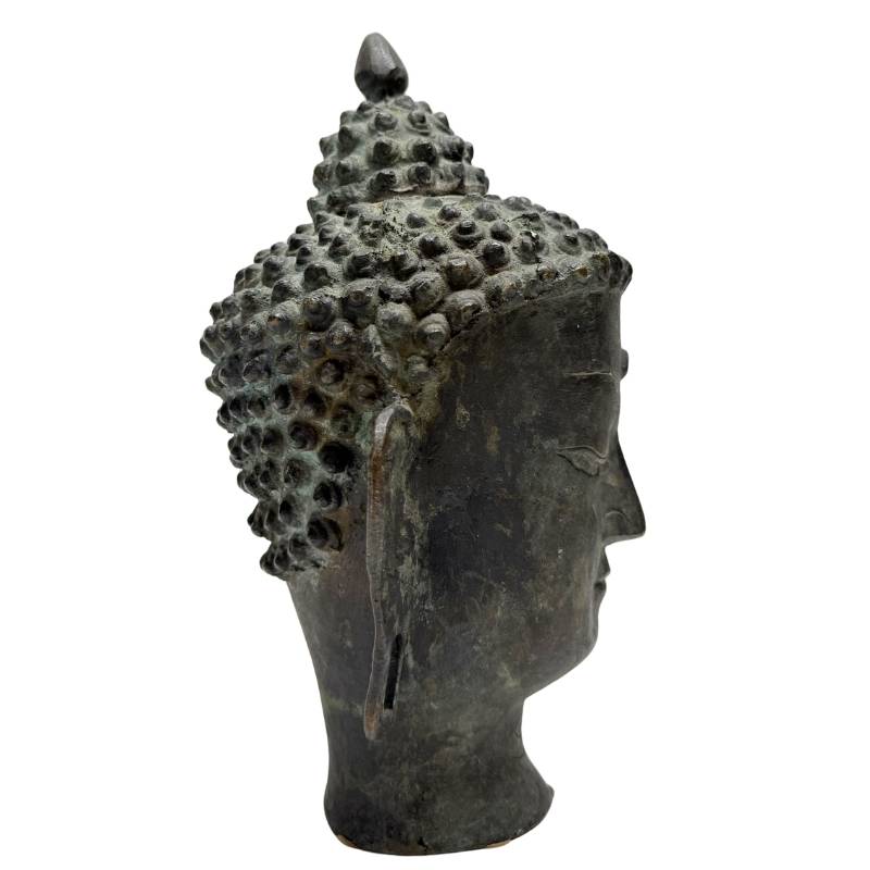 antique Buddha head Nepal Tibet bronze natural oxidation spiritual object