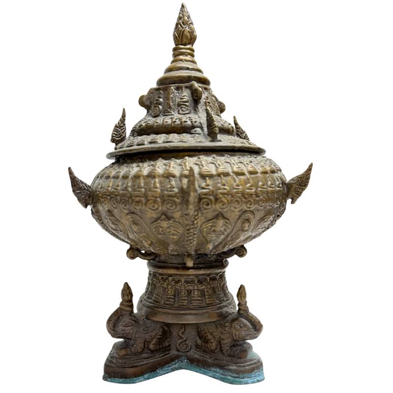 Antique Buddhist reliquary from Thailand made of bronze
