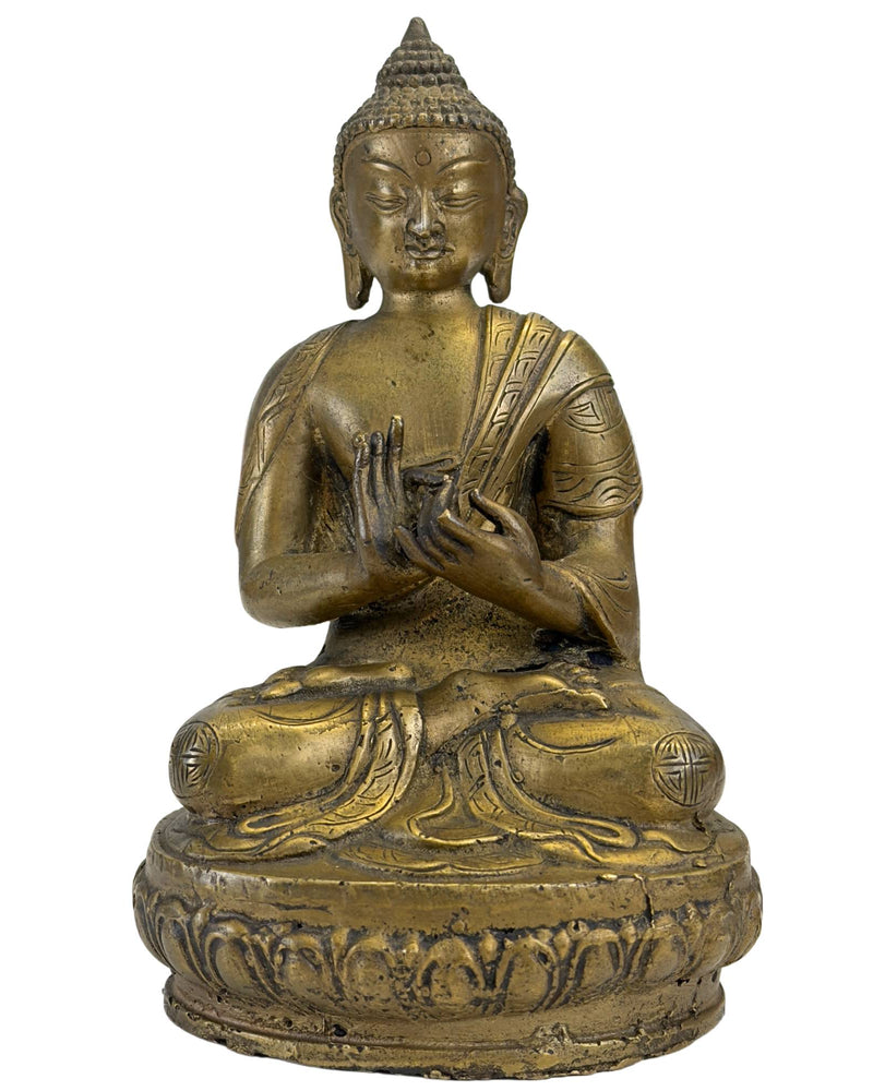 Statue antique de Bouddha en bronze Zanabazar 18ème siècle Shramana Mudra