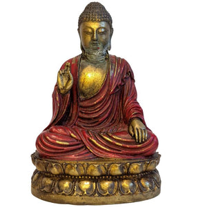 Statue antique chinoise tibétaine en bronze de Bouddha en mudra Abhaya, lot 124