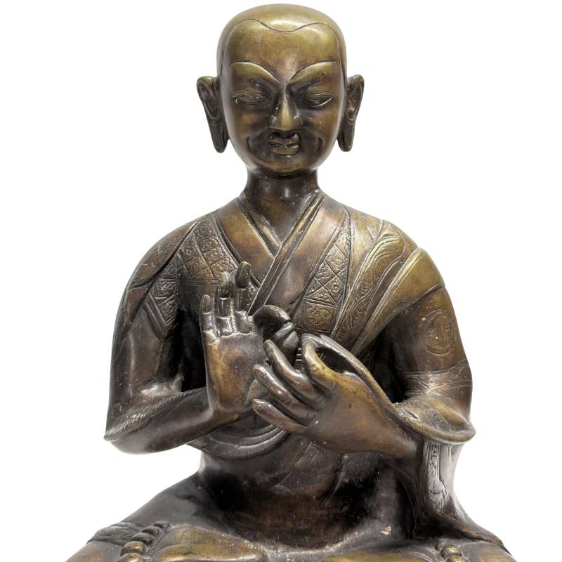 Antique Tibetan lama statue in bronze