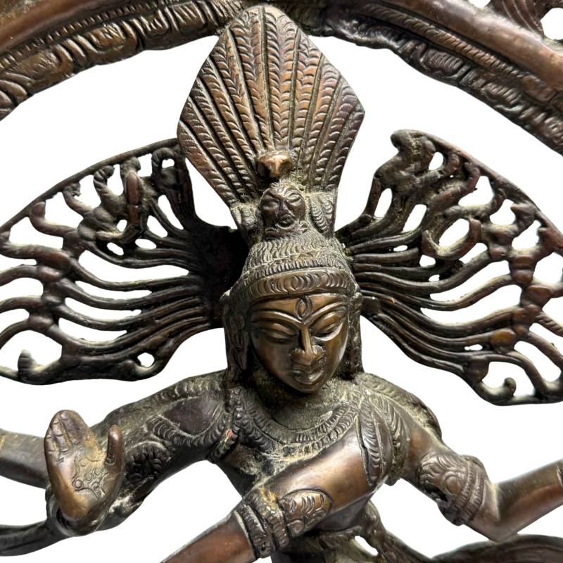 Antique bronze Nataraja Shiva statue India cosmic dance with patina