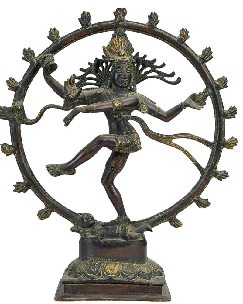 Bronze antique Shiva Nataraja Népal 36cm cire perdue - Statue de Bouddha Nepalaise