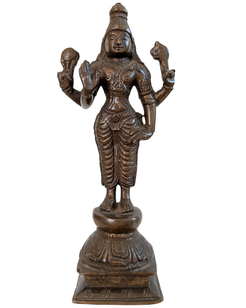 Statue antique de Vishnu en bronze – Inde du Sud – vers 1920 – 17 cm – 520 g