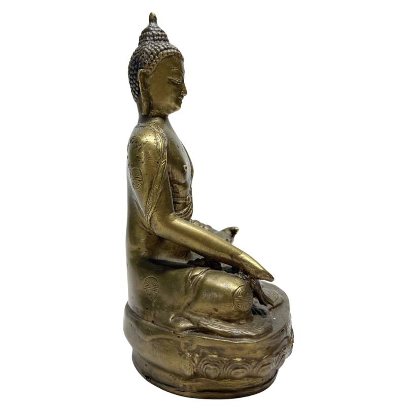 Antique Chinese bronze Buddha statue from the late Qing period