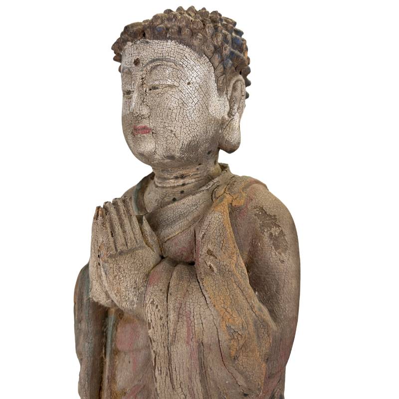 Antique Chinese wooden Buddha statue, 57 cm high