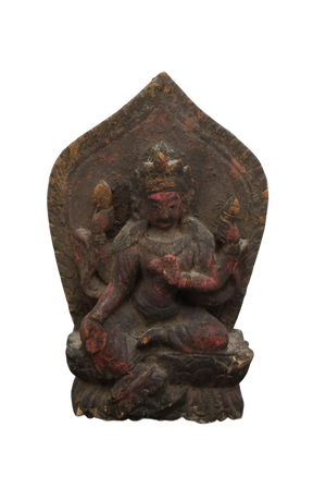 Statue antique en bois de Tara – Himalaya, XIXe siècle, collection du musée Peter Hardt Gallery