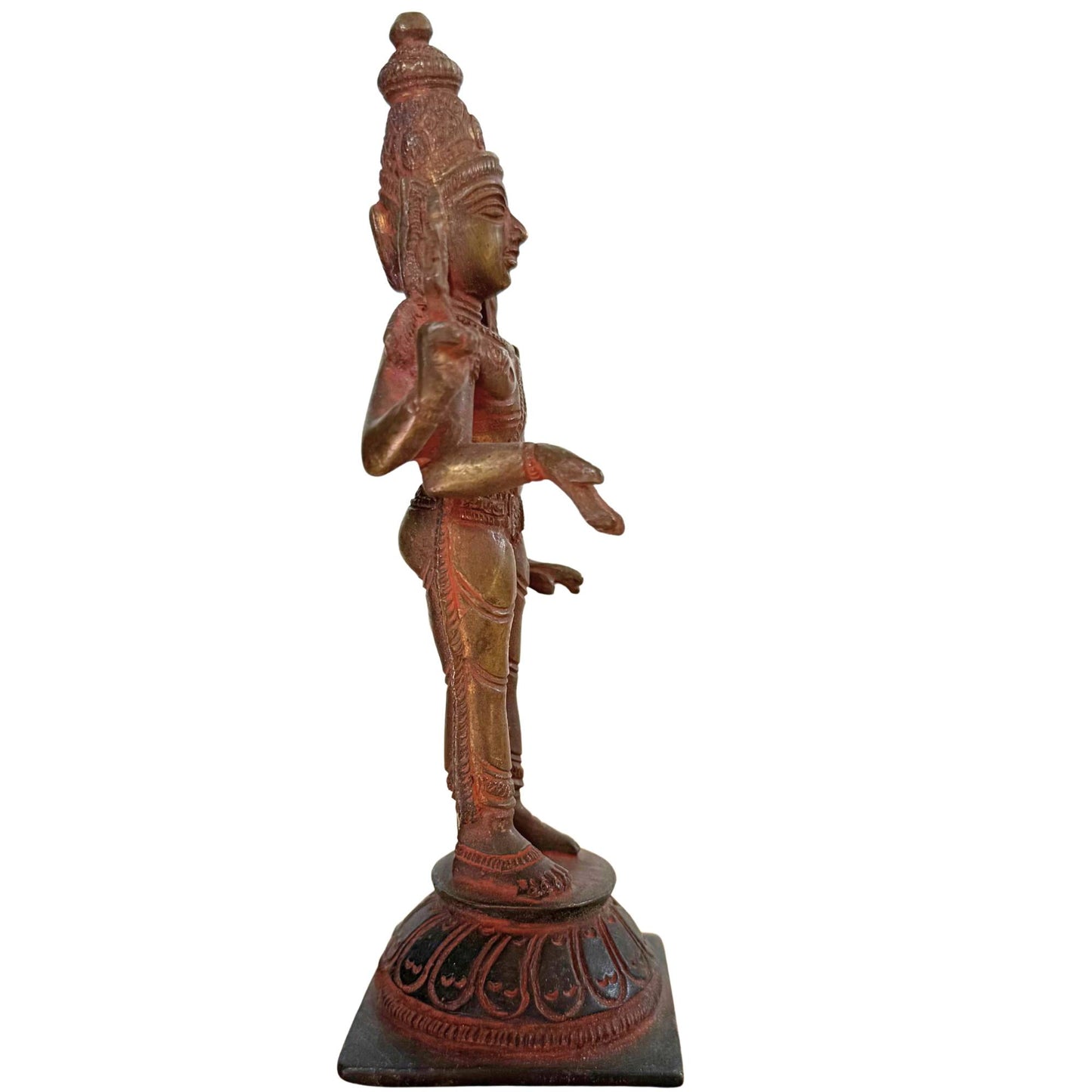 Standing antique Indian bronze of Vishnu dating from the 19th century