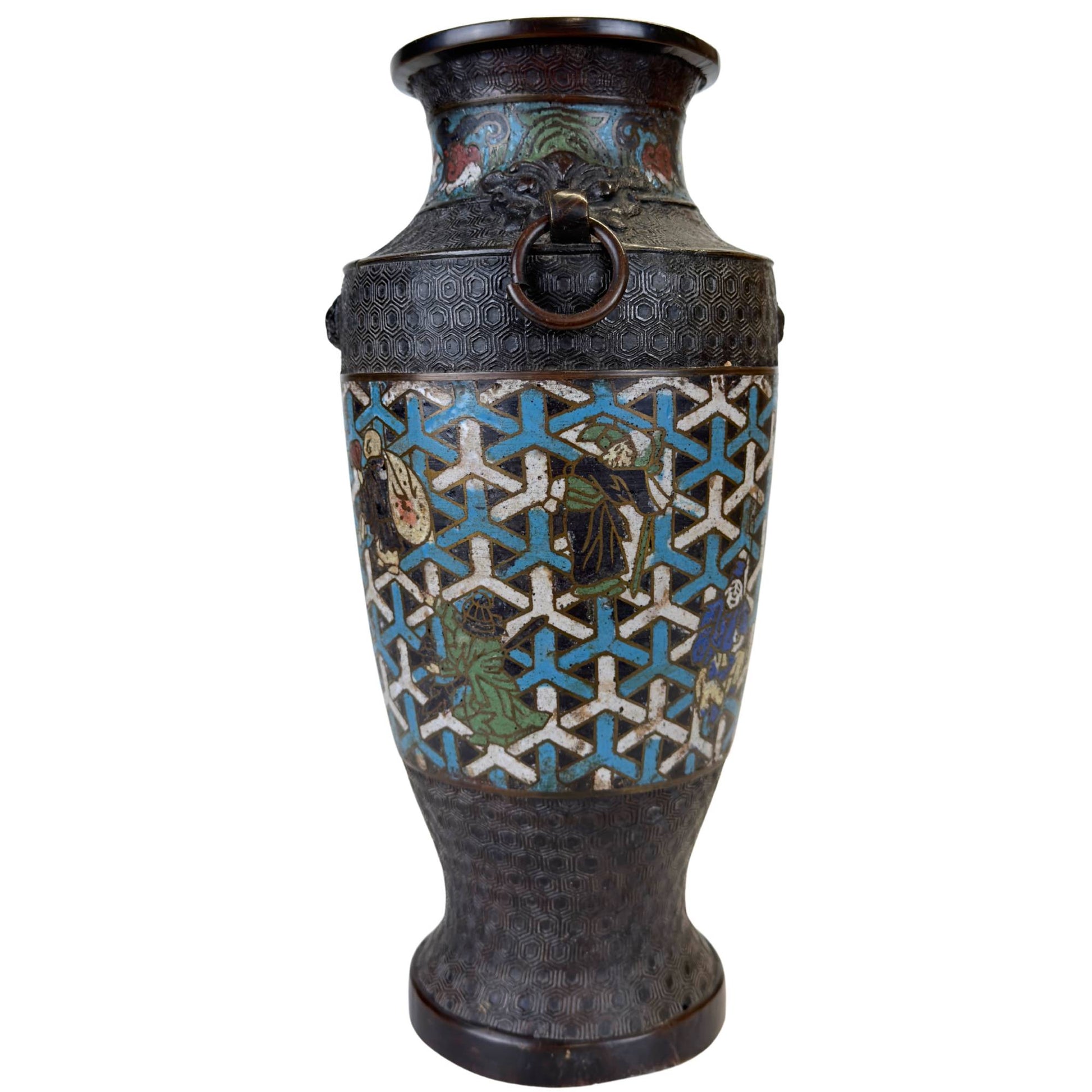 Heavy Japanese bronze with hand-deepened enamel (1.8 kg).
